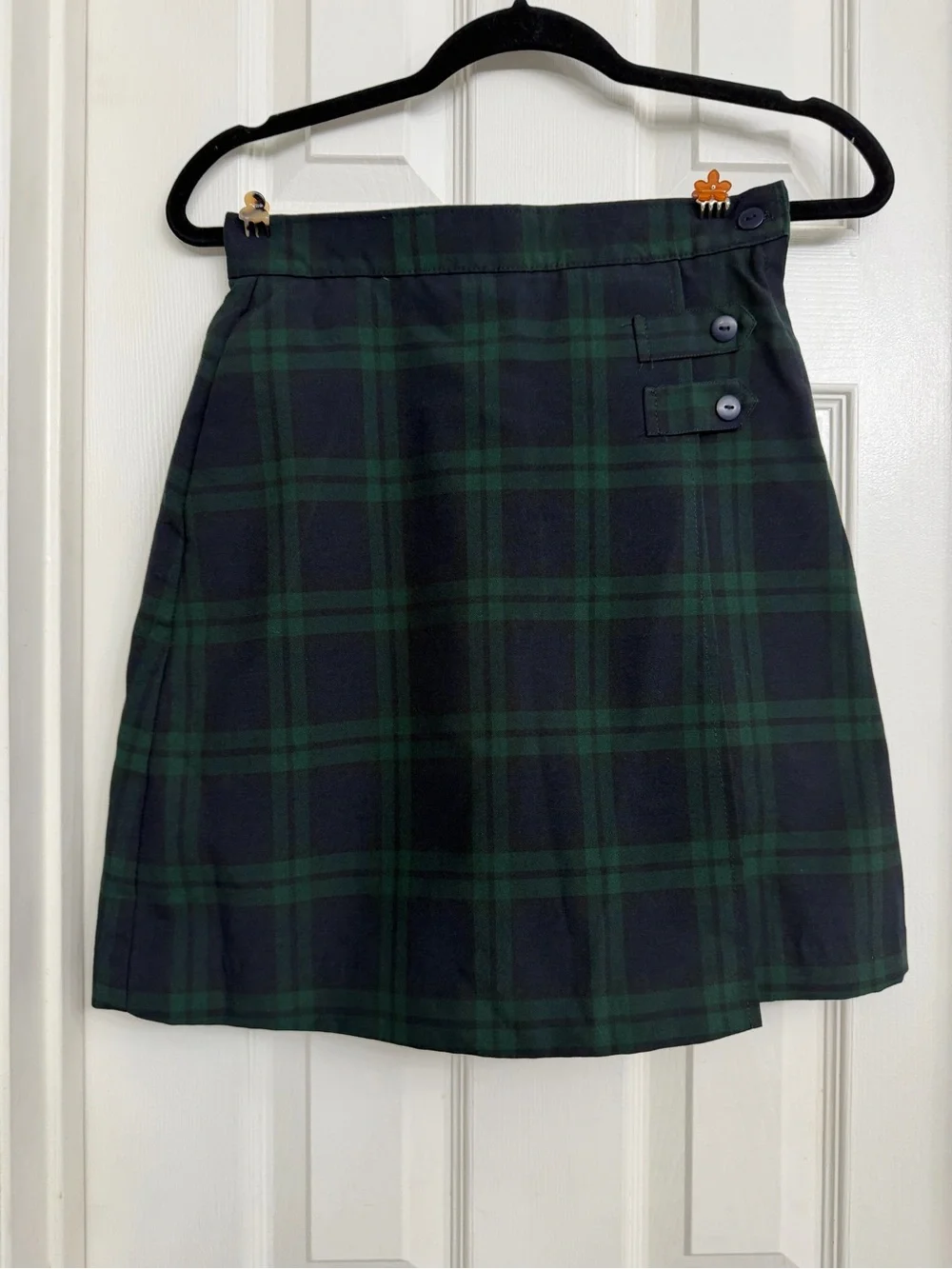 7116 Green and Navy Plaid Women’s A-Line Skirt Uniform